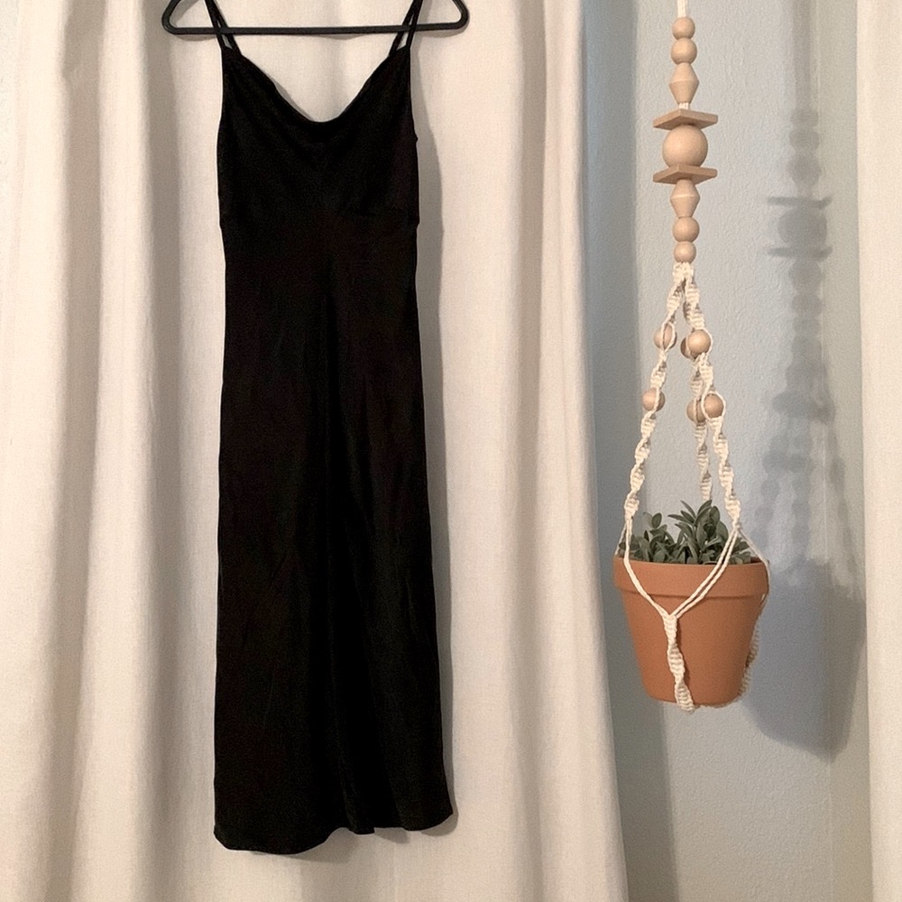 Chaser black silk midi cowl neck dress - Picture 2 of 11